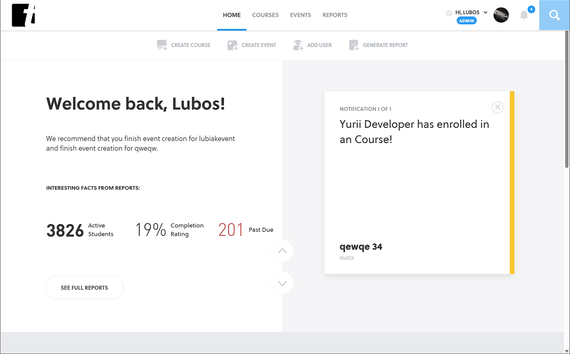 Ukážka LMS Platformy